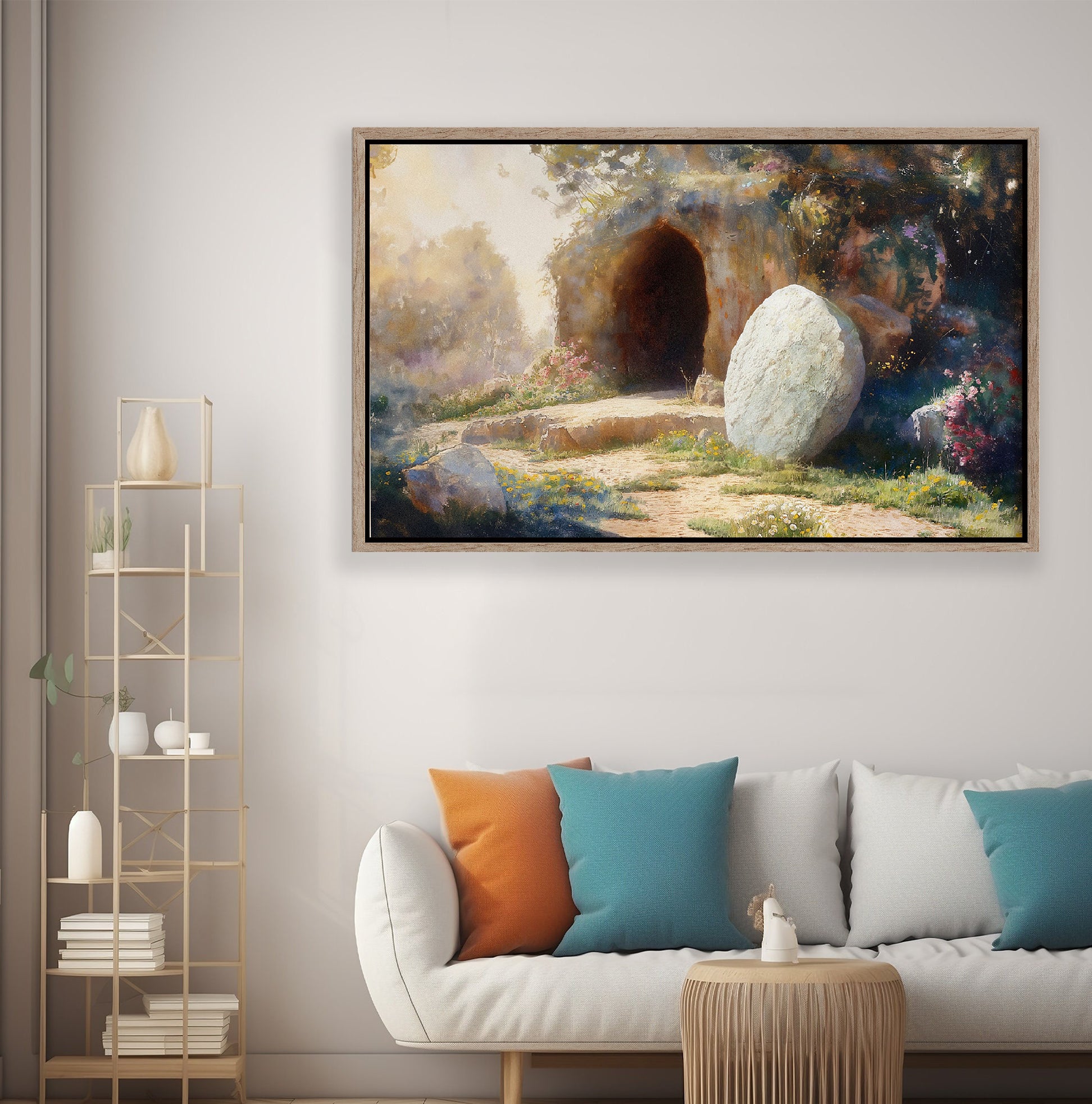 He is Risen Poster, The Tomb is Empty Poster, Jesus Christ Art, Christian Art Poster, Easter Wall Decor, Living Room Art